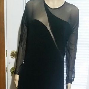 Woman’s Black Floor Length Peek-a-Boo Dress